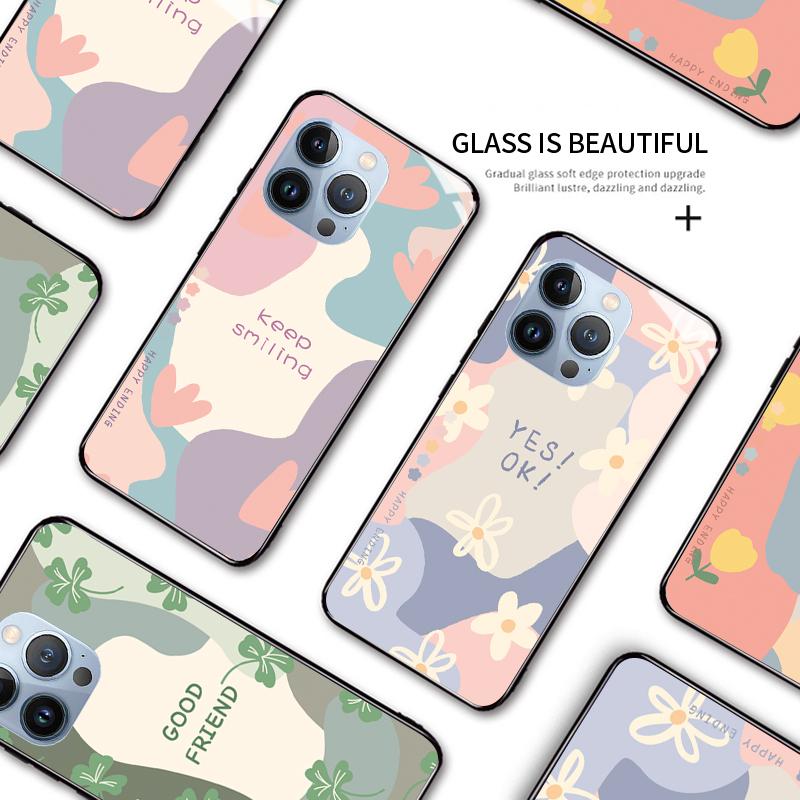 Tempered Glass Phone Case For Samsung A12 A16 A32 A53 S20FE S23 S25 Honor20 X6A 90Lite 9X Huawei Y9Prime2019 P30Lite Soft Edge Shockproof Smooth Shell