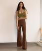 DHYANI High Waist Bootcut Pants (Brown)