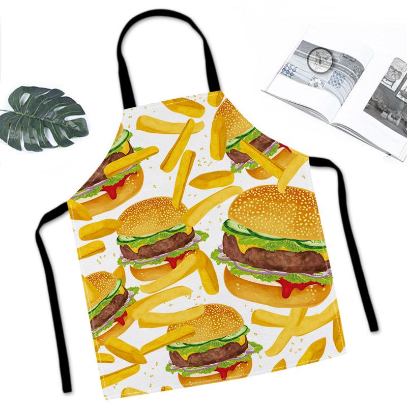 Cartoon Linen Stain-Proof Apron for Home, Parent-Child, Work & Restaurant Use