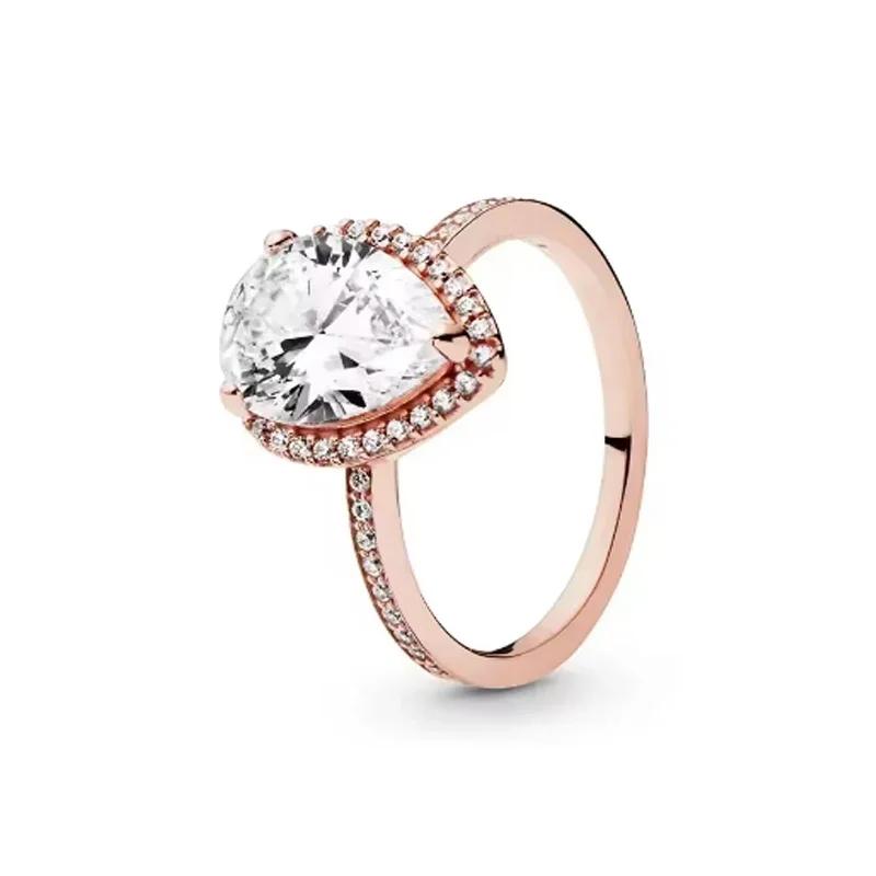 Exquisite 925 Sterling Silver Charming Rose Gold Series Daisy Ring Ladies' Classic Holiday Party Jewelry