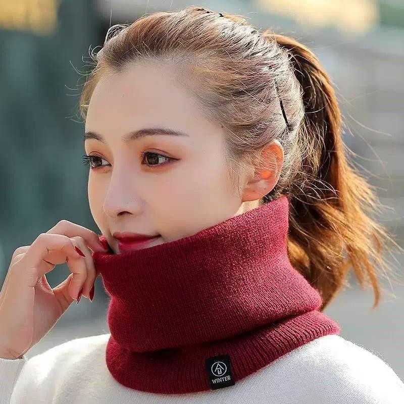 Windproof Knitted Neck Warmer Sports Scarf Women Men Face Cover Winter Skating Running Hiking Scarves Thick Cold-proof Collar