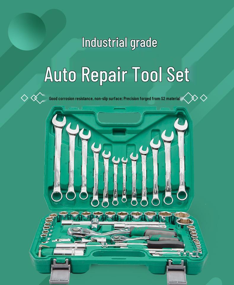 Car Repair Socket Wrench and Ratchet Set - Comprehensive Auto Repair and Maintenance Tool Set