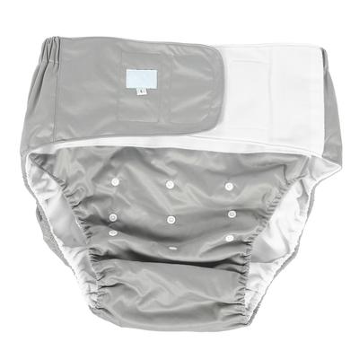 Windel für Erwachsene, verstellbar, waschbar, für ältere Menschen, wiederverwendbar, Inkontinenz-Windelhose, 501, Grau