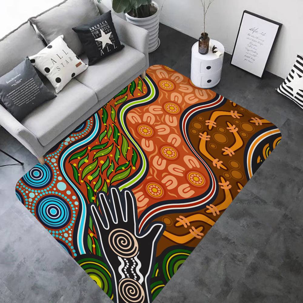 Australian Aboriginal Art Door Mat Washable Non-Slip Living Room Sofa Chairs Area Mat Kitchen Doormat Area Rug