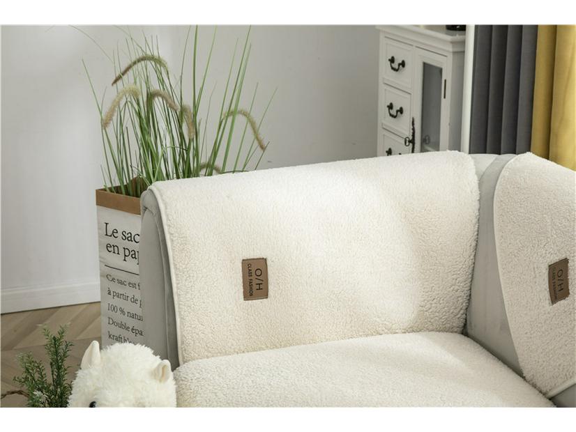 Winter Solid Color Lambswool Sofa Cushion – Thick, Non-slip, Modern Minimalist Seat Cover