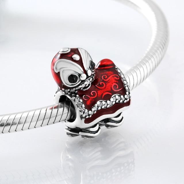 Perles fines en argent sterling 925 de forme ronde La famille est là où l'amour grandit Perles fines à faire soi-même adaptées aux bracelets à breloques originaux Fabrication de bijoux