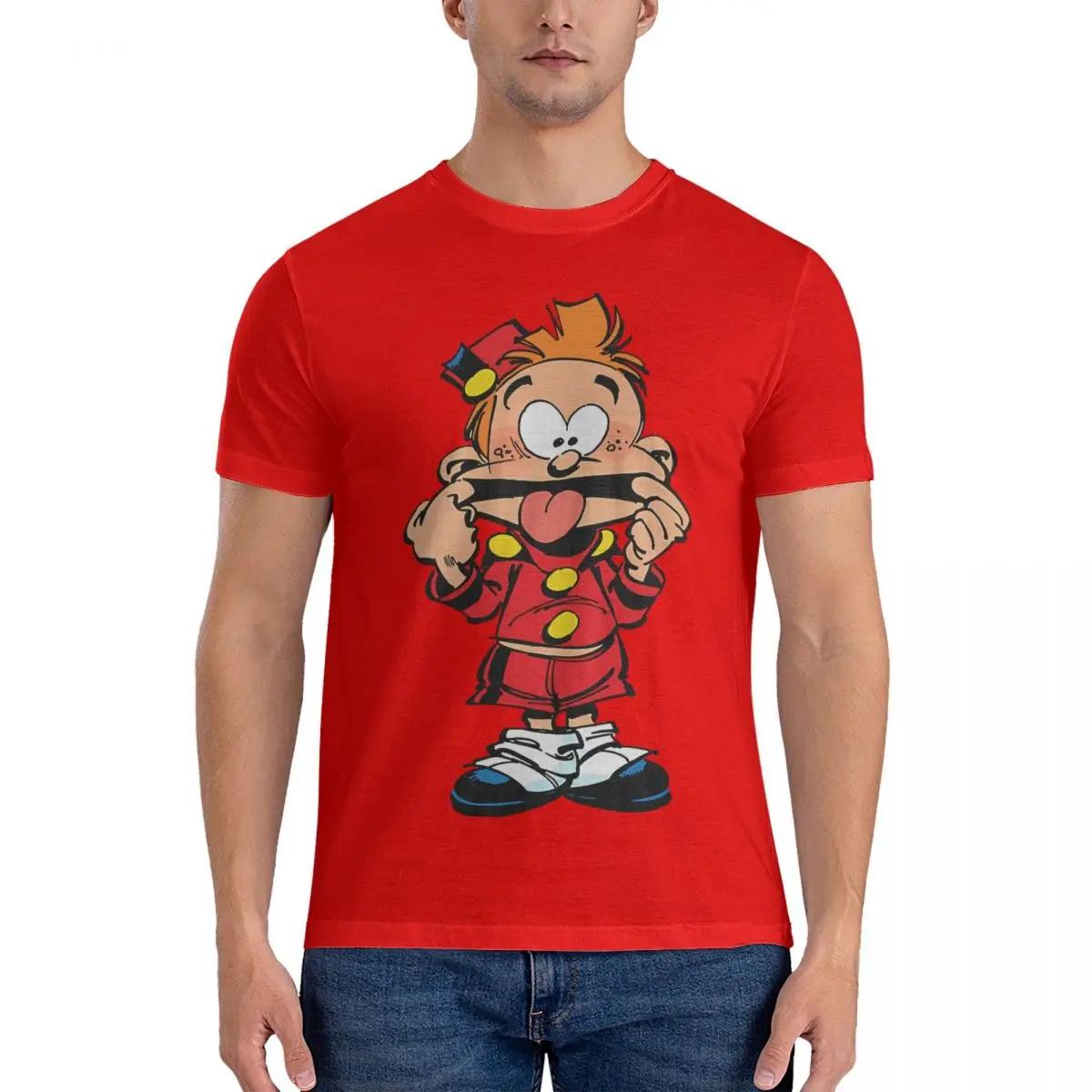 

Petit Spirou Men T Shirts Gaston Lagaffe Leisure Tees Short Sleeve Crew Neck TShirt 100 Cotton Summer Clothes S