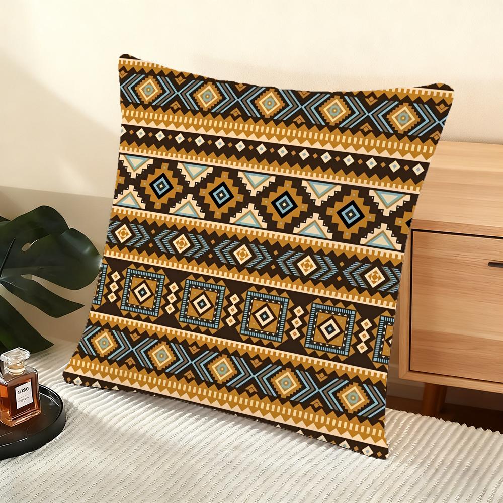 Geometric Patterns Cushion Cover Soft Short Plush Pillow Cover Smooth Cozy Texture Aesthetic Cushion Case Home Decor