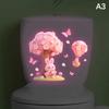 Glow-in-the-Dark Flower Rabbit Toilet Lid Decal Self-Adhesive Removable Toilet Sticker Wall Sticker Home Bathroom Decor