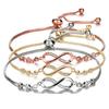 Silver Infinity Adjustable Bracelet For Women Lucky Symbol Zircon Bracelet Fashion 8 Word Bracelet Jewelry Valentine's Day Gift