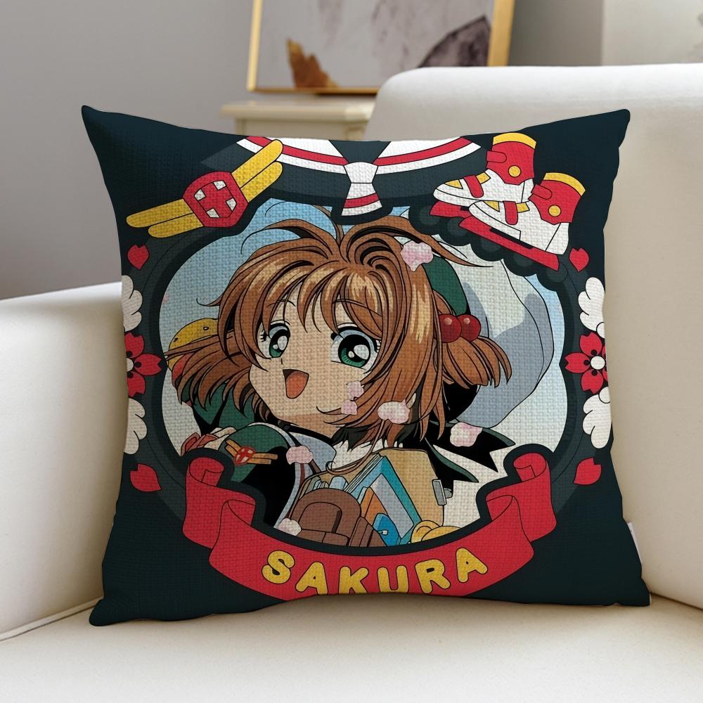 Magical CCardcaptor SakuraS Cushion Cover Breathable and skinfriendly linen pillowcase square removable and washable cushion
