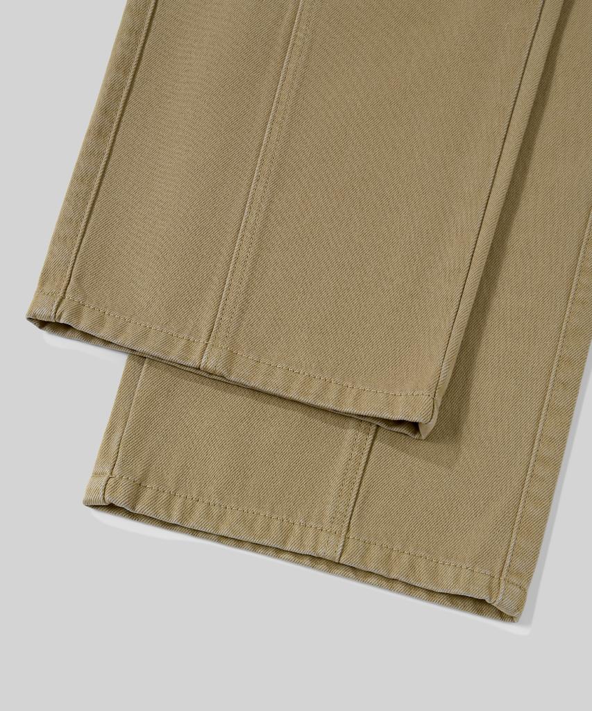 Beodeonteu Garment-Dyed Cut-Pocket Wide Twill Pants [Timber]