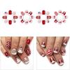 48Pcs Holiday Themed Snowman Snowflake Press On Nails Stick On Nail False Nail for Christmas Gatherings and Event