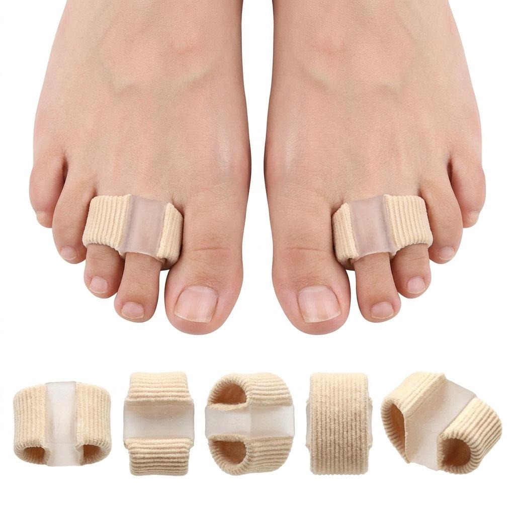 Double Hole Bunion and Cross-Toe Separator Sleeve with Auxiliary Sticker