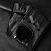 PU Leather Gloves Men Half Finger Fitness Sports Driving Anti-skid Strong Wear-resistant Driving Retro Motorcycle Fashion Glove