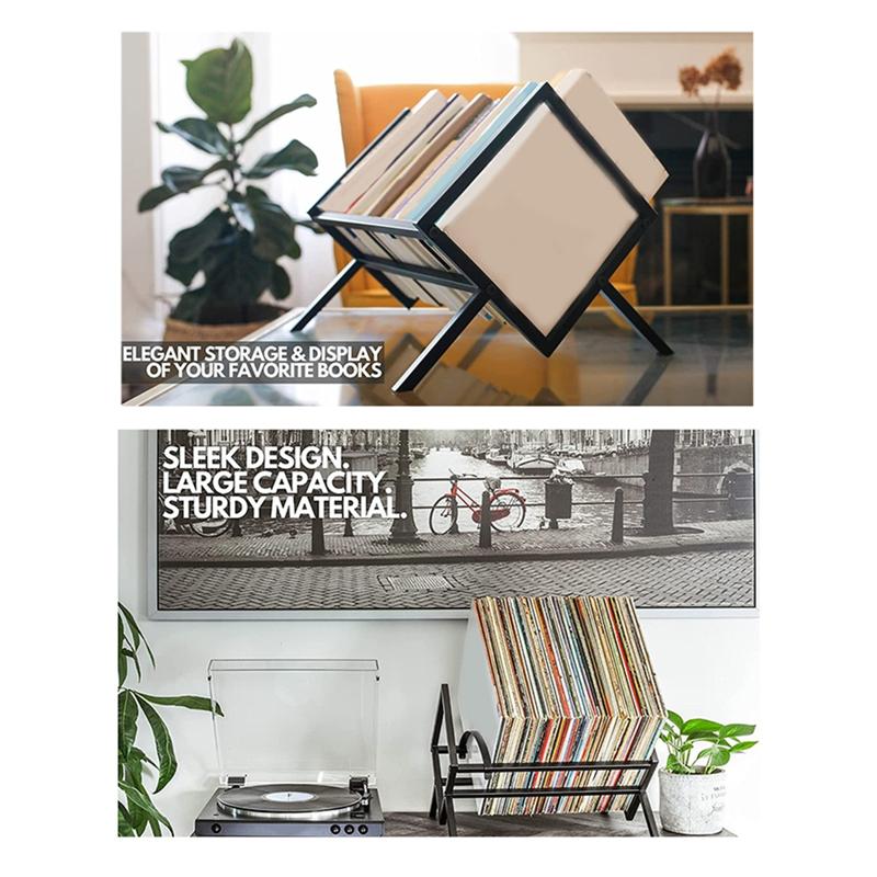 Good-Tier Vinyl Record Storage Desktop Display Rack Desktop Bookshelf CD Display Stand Desktop Magazine Bookshelf