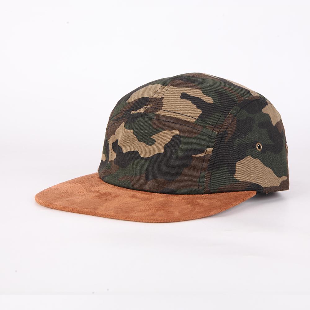 Camo Sports Hat High Quality 5 Panel Flat Brim Hip Hop Snapback Caps Hats for Mens and Womens