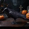 Window Decoration Crow Realistic Design Ornament, with Feather Texture Statue Texture, Stable Base Waterproof Sun-Resistant Gothic