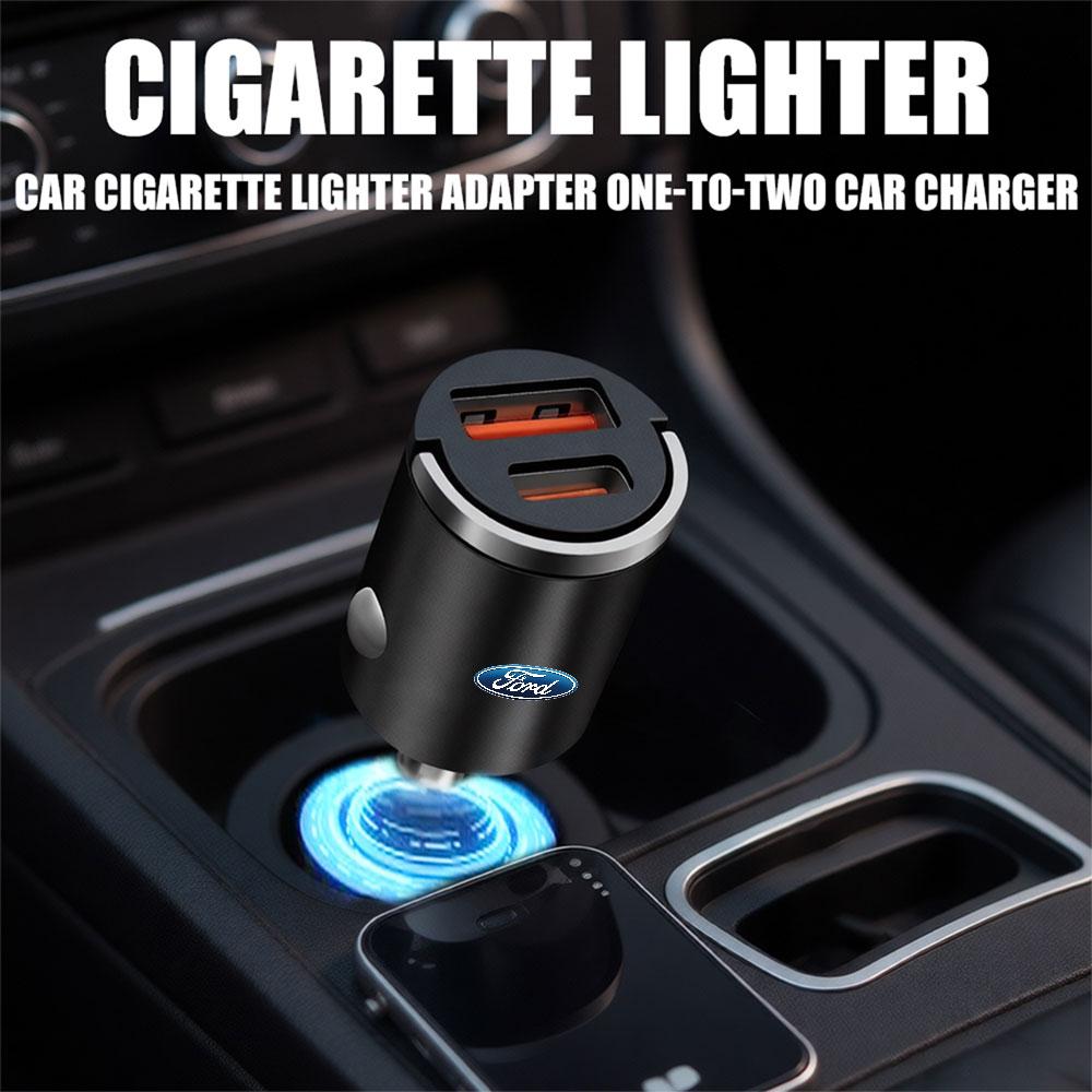 Car Fast Charger USB Type-C Ports Power Adapter Valve Cap For Ford Focus 2 3 MK2 MK3 MK5 Fiesta Mondeo Fusion Escape Shelby ST