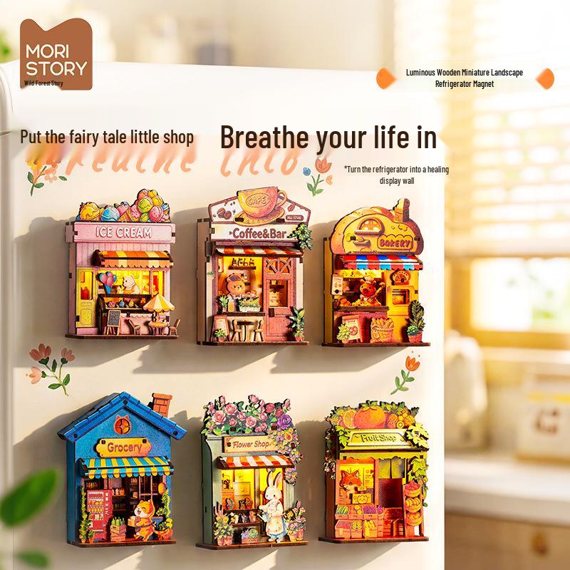 Yemori Monogatari Little Bear Coffee Shop DIY Miniature Wooden Model Kit