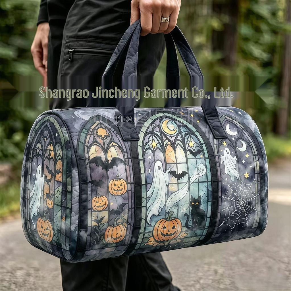 3D Gothic Buntglasdruck Halloween Sporttasche - Multifunktionale Reisetasche
