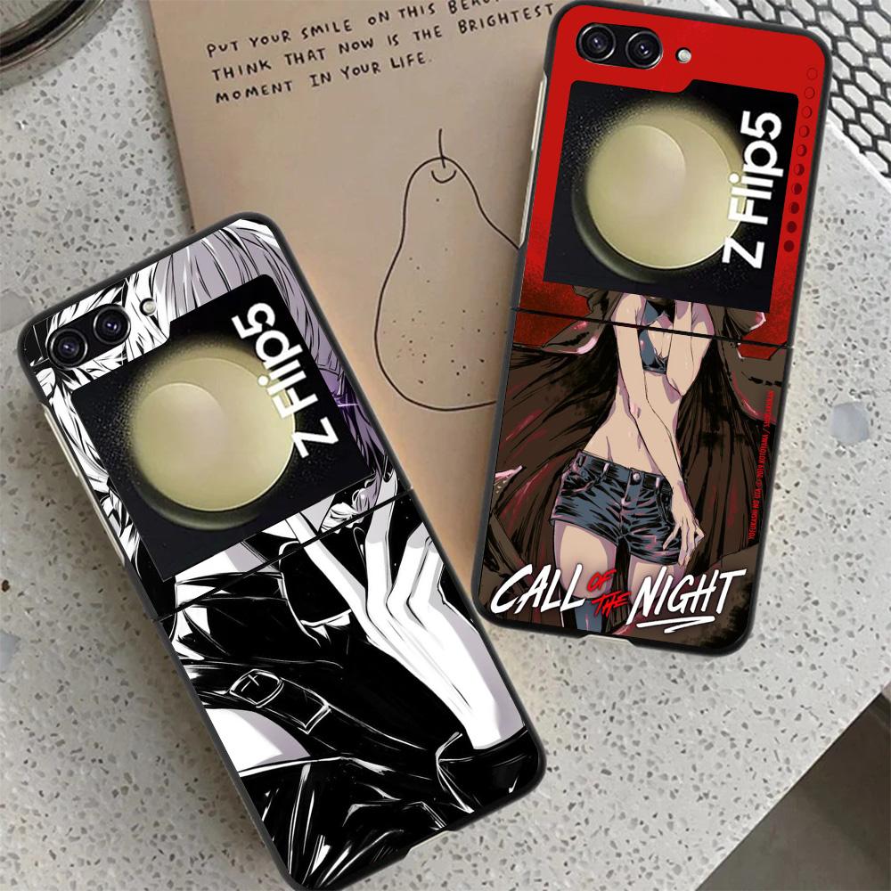 Nazuna Nanakusa Anime Black Phone Case For Samsung ZFlip7 ZFlip6 ZFlip5 ZFlip4 ZFlip3 5G Hard Protective Galaxy Z Flip 3 4 5 6 7