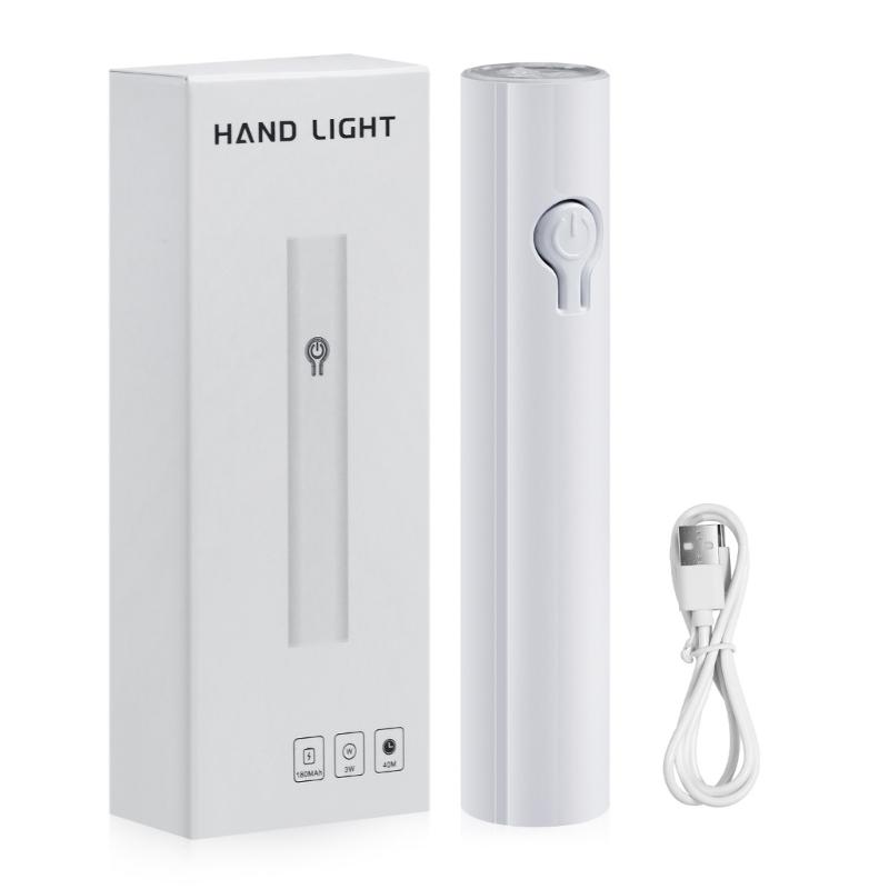 Перезаряжаемая дорожная УФ-лампа для ногтей Мгновенное светодиодное УФ-отверждение Легкий дизайн Компактная Для сушки гель-лака белый