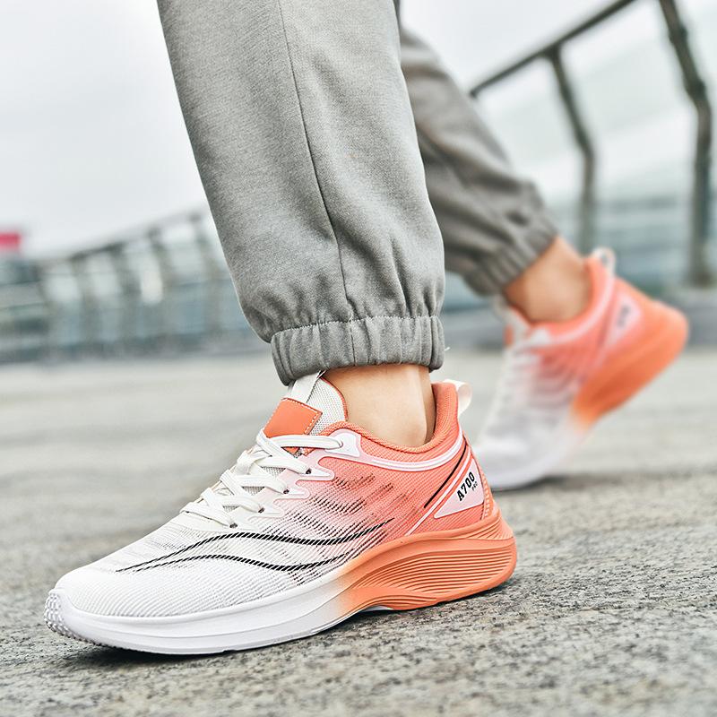 Breathable Lightweight Flyknit Running Shoes - Couple Outdoor Casual Lace Up Breathable Wear-resistant Anti-skid Sneakers New Design for All Seasons