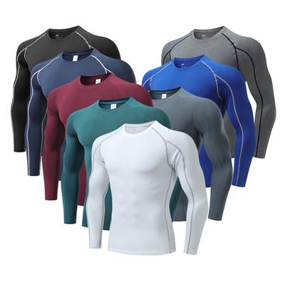 Men's Sports Tight Fitting Long Sleeved Sports Quick Drying Men's Breathable Elastic Fitness Suit