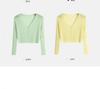 Women's 2025 V-Neck Ice Silk Knit Summer Cardigan – Lightweight Sun Protection Cover-up