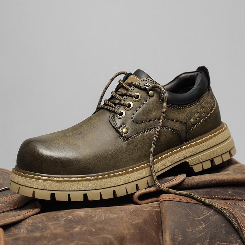 Men's Retro Low-Top Martin Work Boots 2025: Versatile Casual Outdoor Shoes with Trendy Big Toe Design