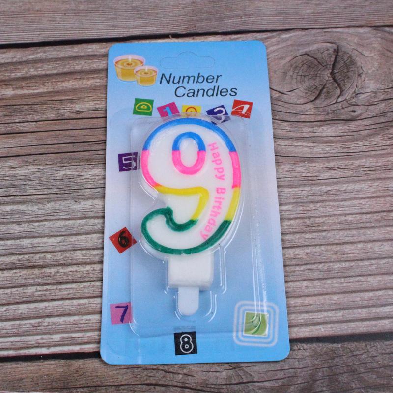 Large Number Candle 0-9 Children's 100th Birthday Candle Creative Cake Candle Colorful Candle