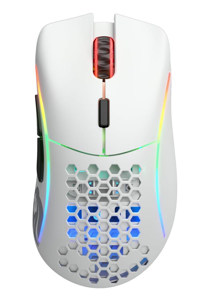 Glorious Model D Wireless Gaming Ergonomic 6 Programmable DPI White Side Honeycomb Mouse Gaming Mouse, White, RGB, Buttons, 12, Buttons, Mouse, (69g)