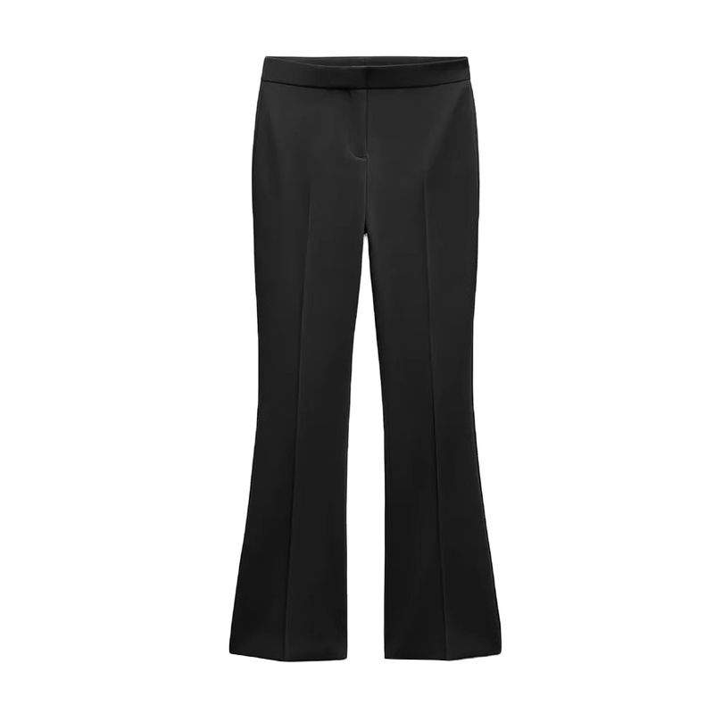 

Women s Spring Clothing Minimalist High Waist Flared Pants 9084580 Series Belt round Neck Sleeveless Vest 9300525 Black pants L