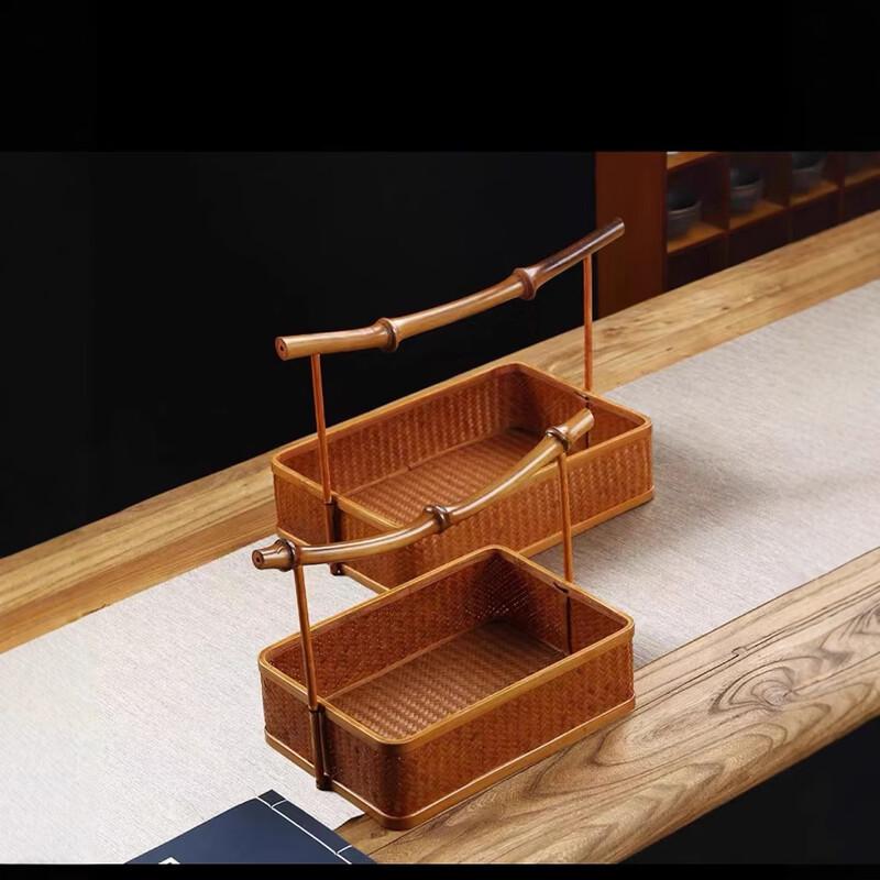 Handmade Bamboo Woven Retro Storage Basket