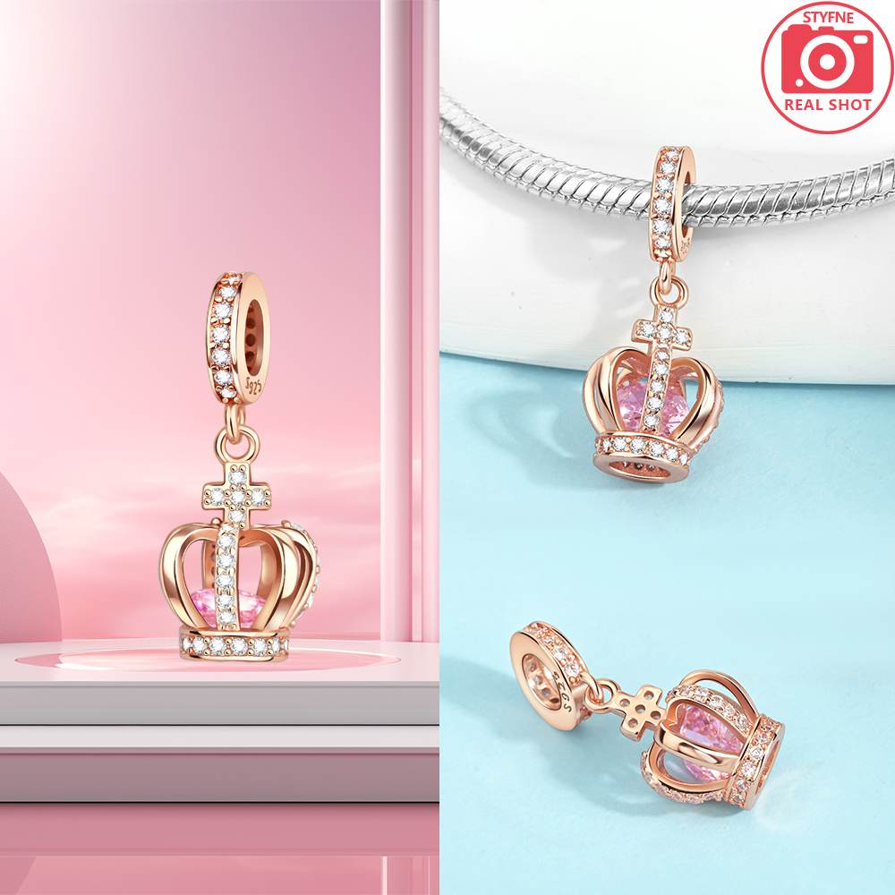 Queens Crown Pendant copper Plated Ideal For Charm Bead Charms copper Plated Authentic Bracelets for Jewellery Making