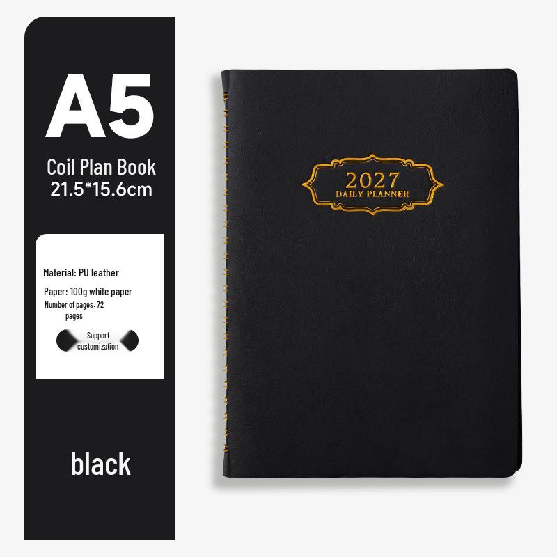 A5 Coil Notebook: Custom English Planner & High-Value Diary