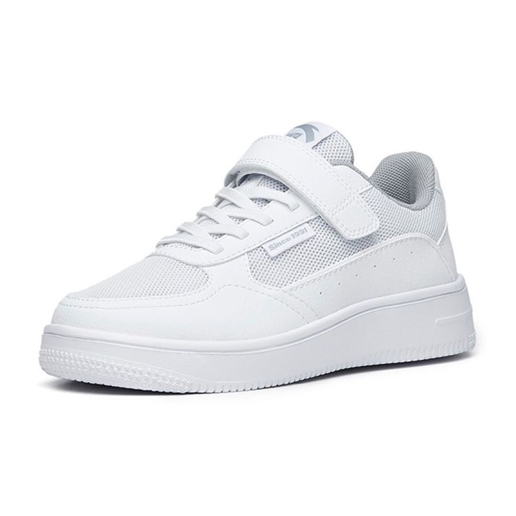 Anta Velcro Non-Slip Low-Top Skate Shoes Kids Sneakers Anta-White 332228022S-1
