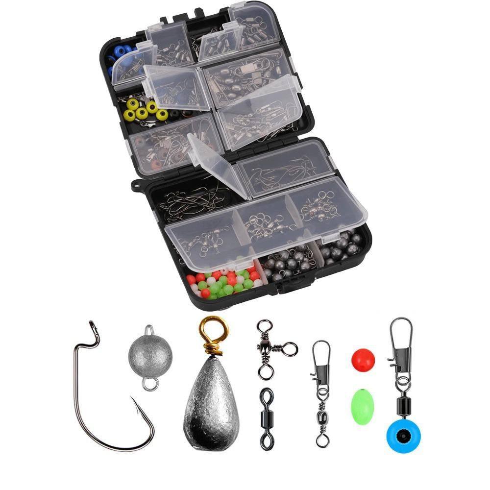 Lure Storage Box Fishing Tools Set Box Swivels Clips Fishing Hooks Set Box  Carp Fishing