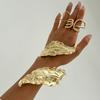 Ingemark Luxury Gold Color Metal Leaves Cuff Bangles for WomenExaggerated Punk Geometric Wrap Bangle Party Grunge Men Jewelry