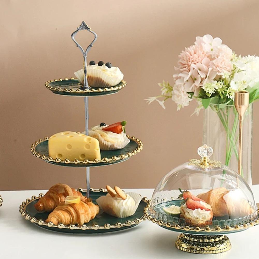 Zinc Alloy Cupcake Display Holder Crown Handle Multi Level Cake Stand  Wedding Christmas Party