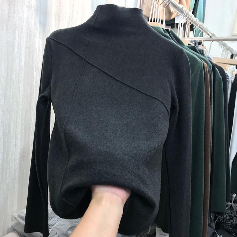 

De Velvet Женский утягивающий теплый топ с длинными рукавами и полувысоким воротом на осень/зиму Medium темно-серого