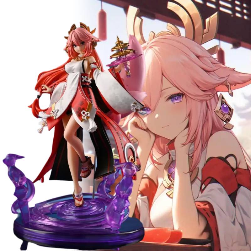 Genshin Impact Yae Miko Figurine Game Cartoon Model Toys Statuary Xmas Gifts