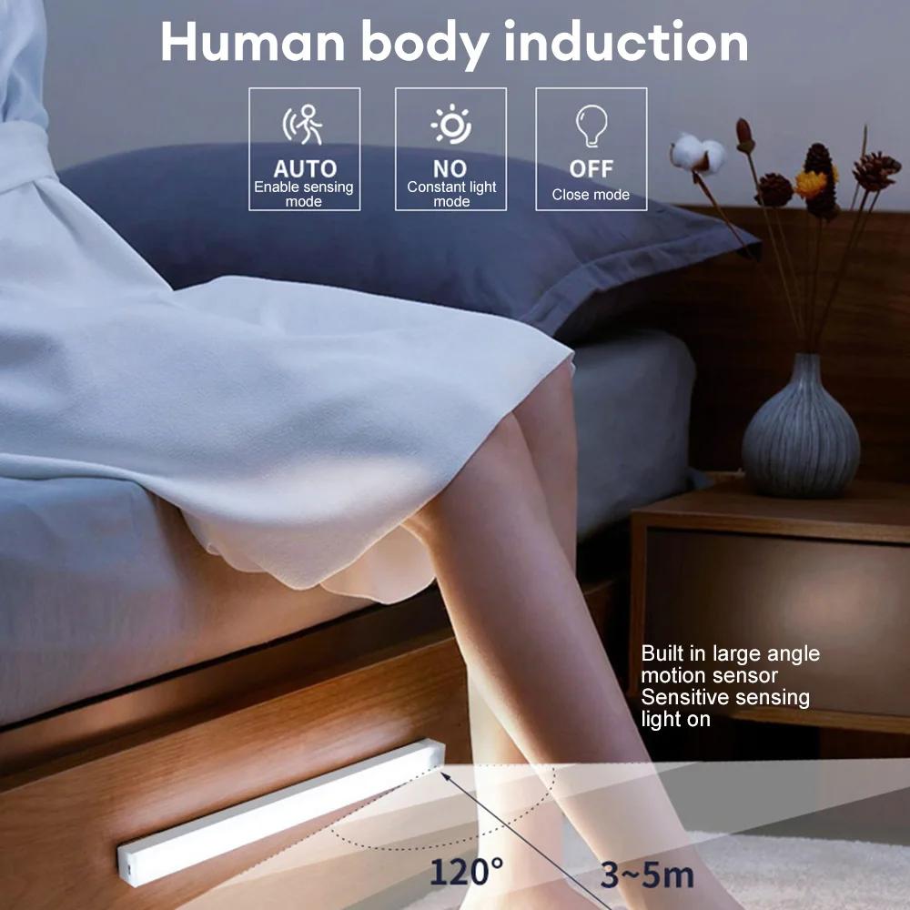 PIR Motion Sensor LED Cabinet Light 10CM/20CM/30CM USB Rechargeable LED Under Magnetic Night Led Night Sensor