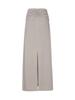 Wave Seoul H-Line Stretch Long Skirt Beige