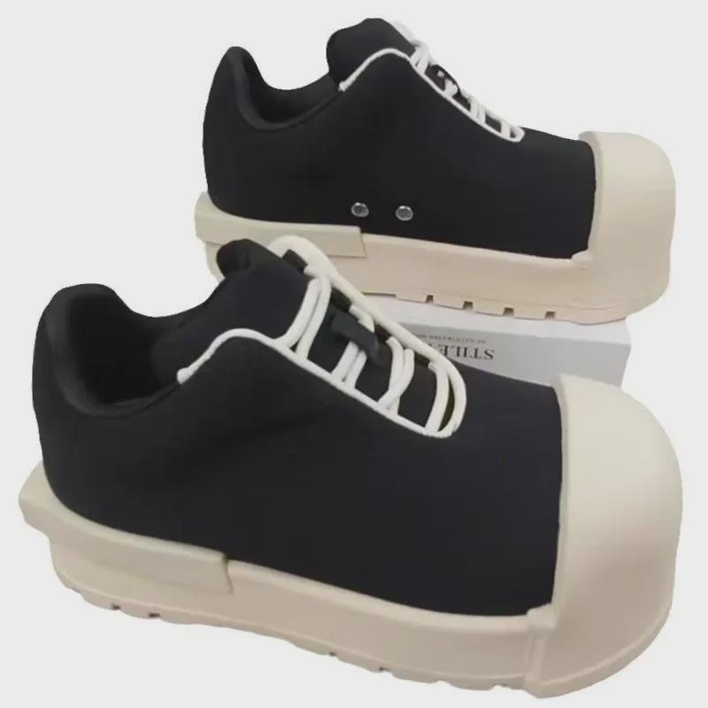 Miqi High-Top Big-Toe Sneakers: Thick-Soled, Round-Toe, Height-Boosting, Stylish Casual Unisex Shoes