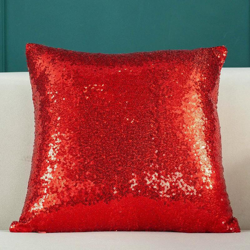 1Pcs Glitter Solid Color Gradient Pillow Cover Living Room Bedroom Sofa Cushion Cover Spring Festival Home Decor Pillow Case