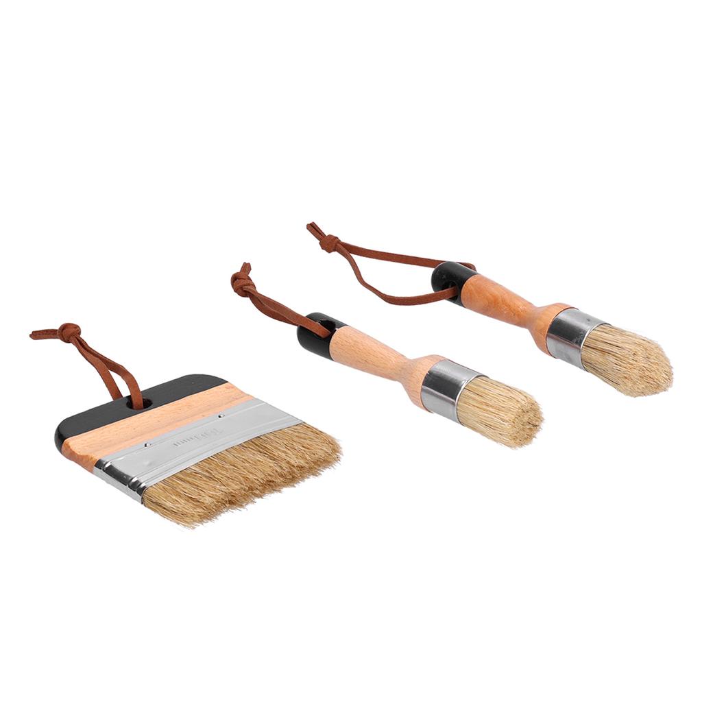 3PCS Painting Waxing Paint Brushes Scrubbing and Round Paint Brushes for Wood Furniture Home Decor