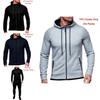 Stylish Men's Tracksuit Set With Hooded Jacket And Adjustable Waistline Pants