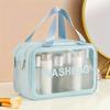 Double-Layer Waterproof Toiletry Bag - Transparent Dry & Wet Separation Cosmetic Organizer, Lightweight Travel Wash Bag for Women & Men